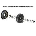 Lippert K-122463 Brake H&D 655 1/2" Stud Complete Pre Greased Kit, 5.2-6k